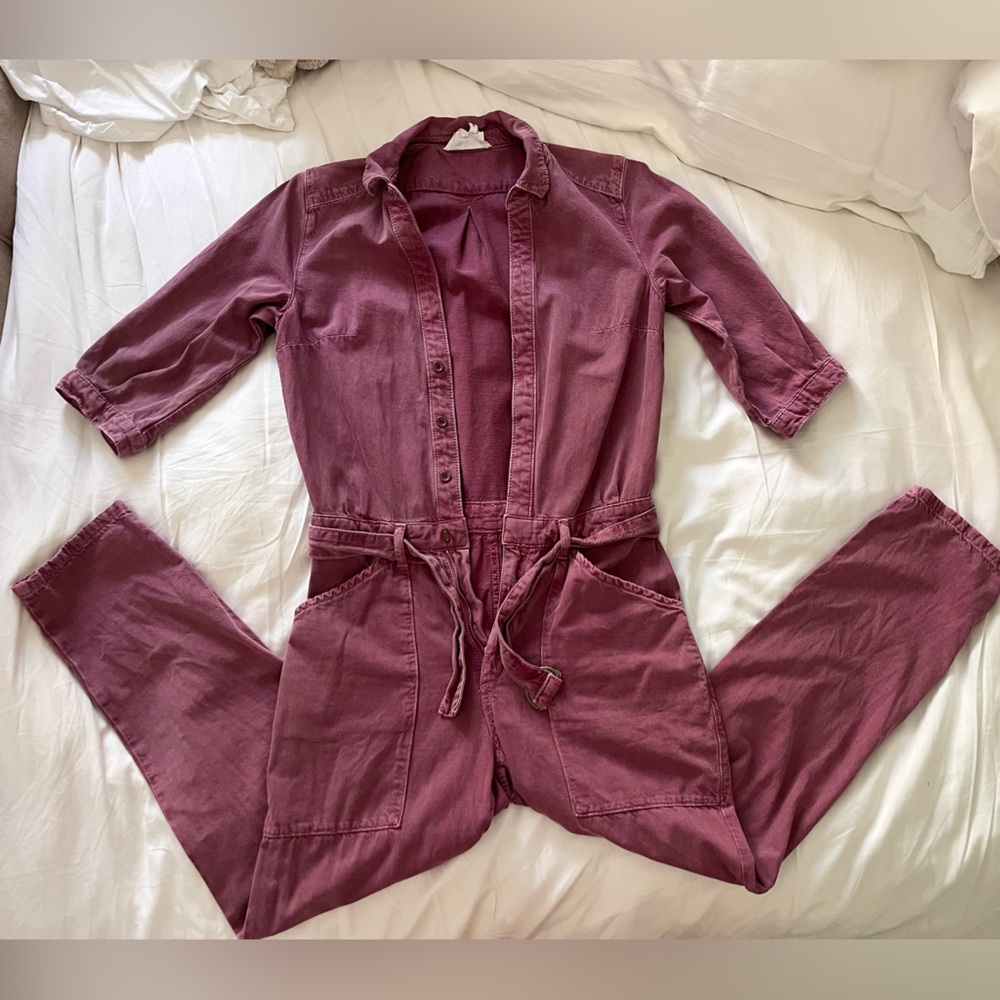 Ba&sh Magenta Cotton Jumpsuit